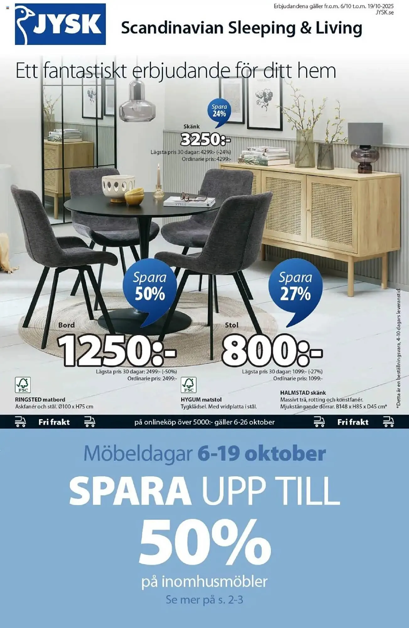 JYSK reklamblad från 6 oktober till 19 oktober 2025 - Reklamblad sidor 1