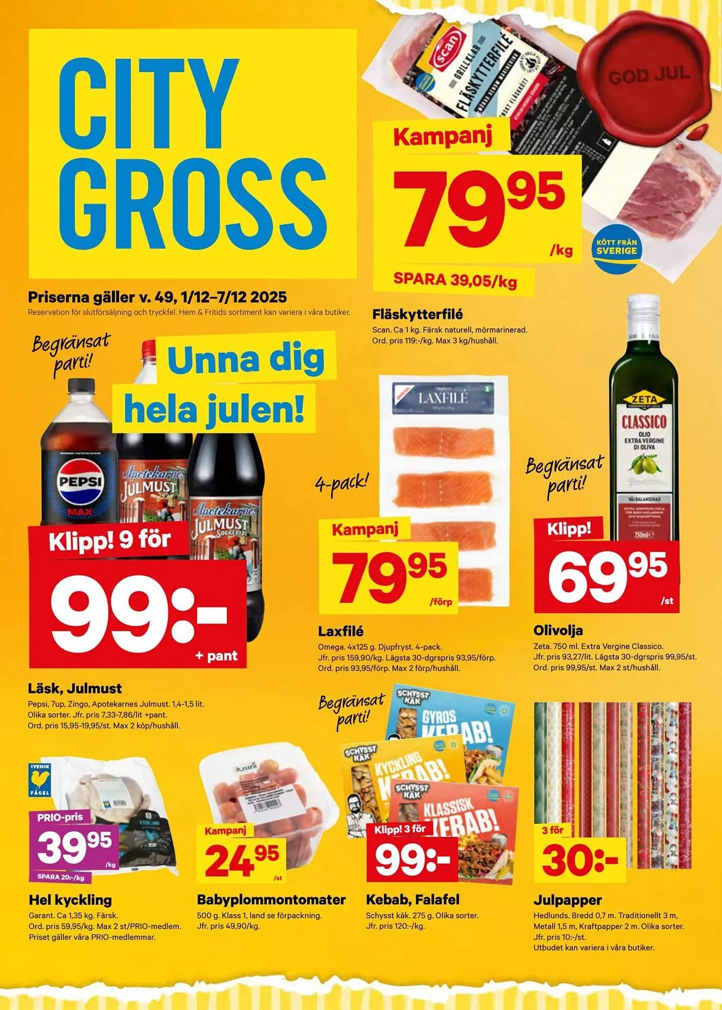 City Gross reklamblad från 1 december till 8 december 2025 - Reklamblad sidor 1