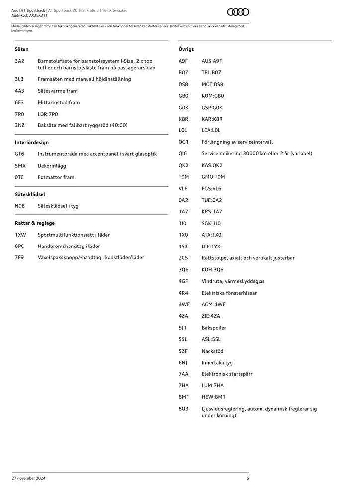 Audi A1 Sportback från 27 november till 27 november 2025 - Reklamblad sidor 5