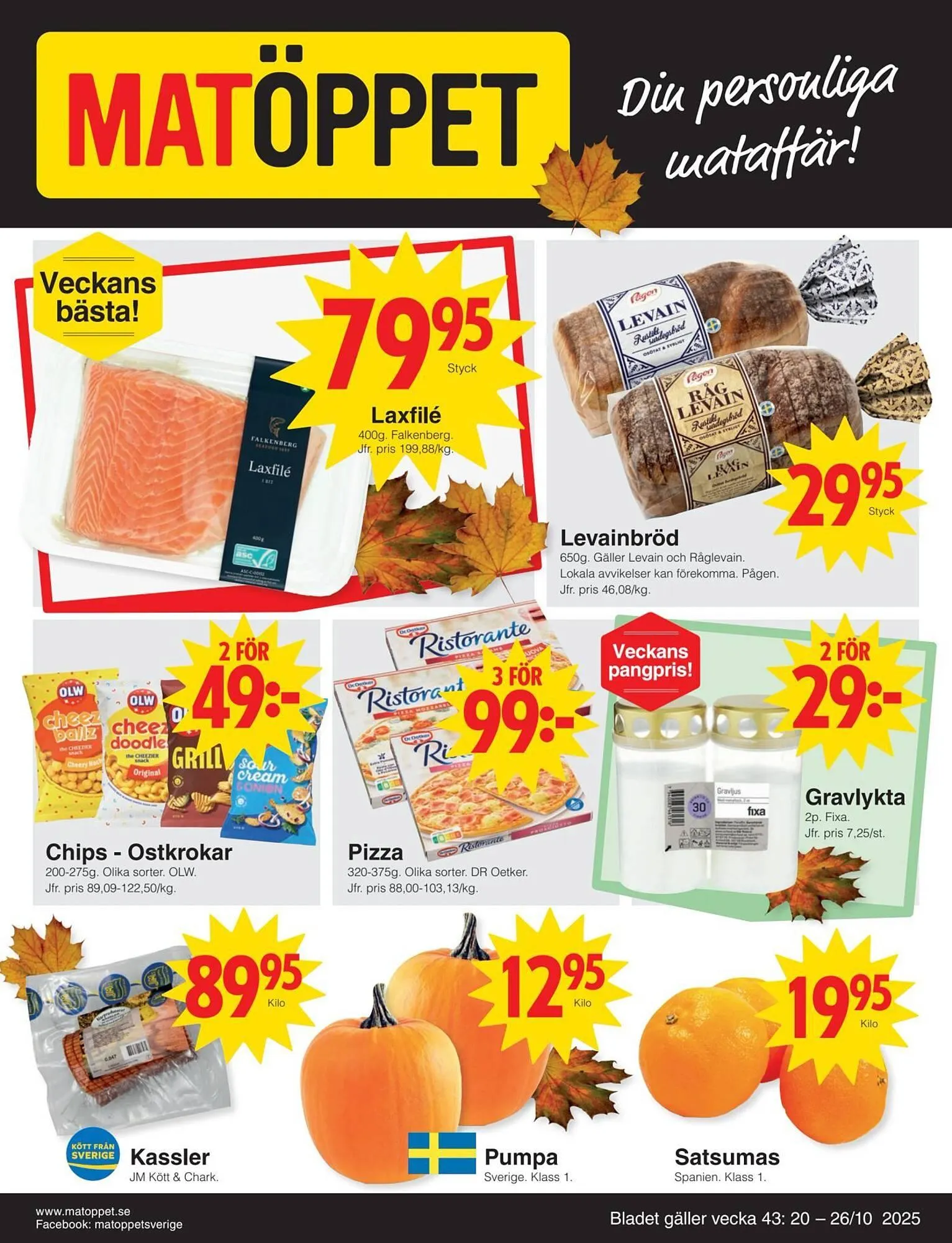 Matöppet reklamblad från 20 oktober till 26 oktober 2025 - Reklamblad sidor 1