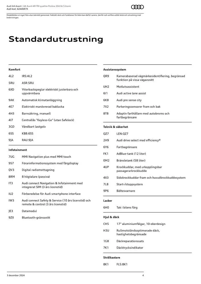 Audi A4 Avant från 3 december till 3 december 2025 - Reklamblad sidor 4