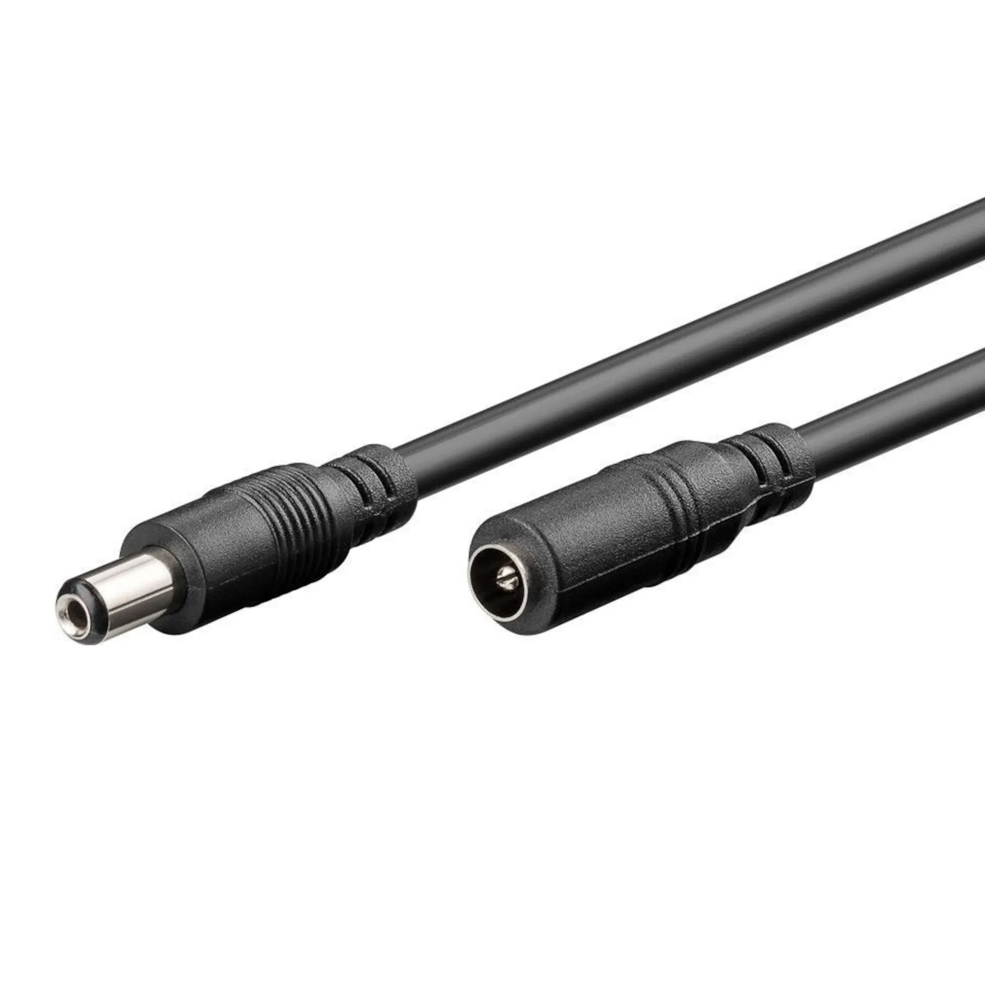 DC-förlängningskabel 5,5x2,1 mm 3 m Svart