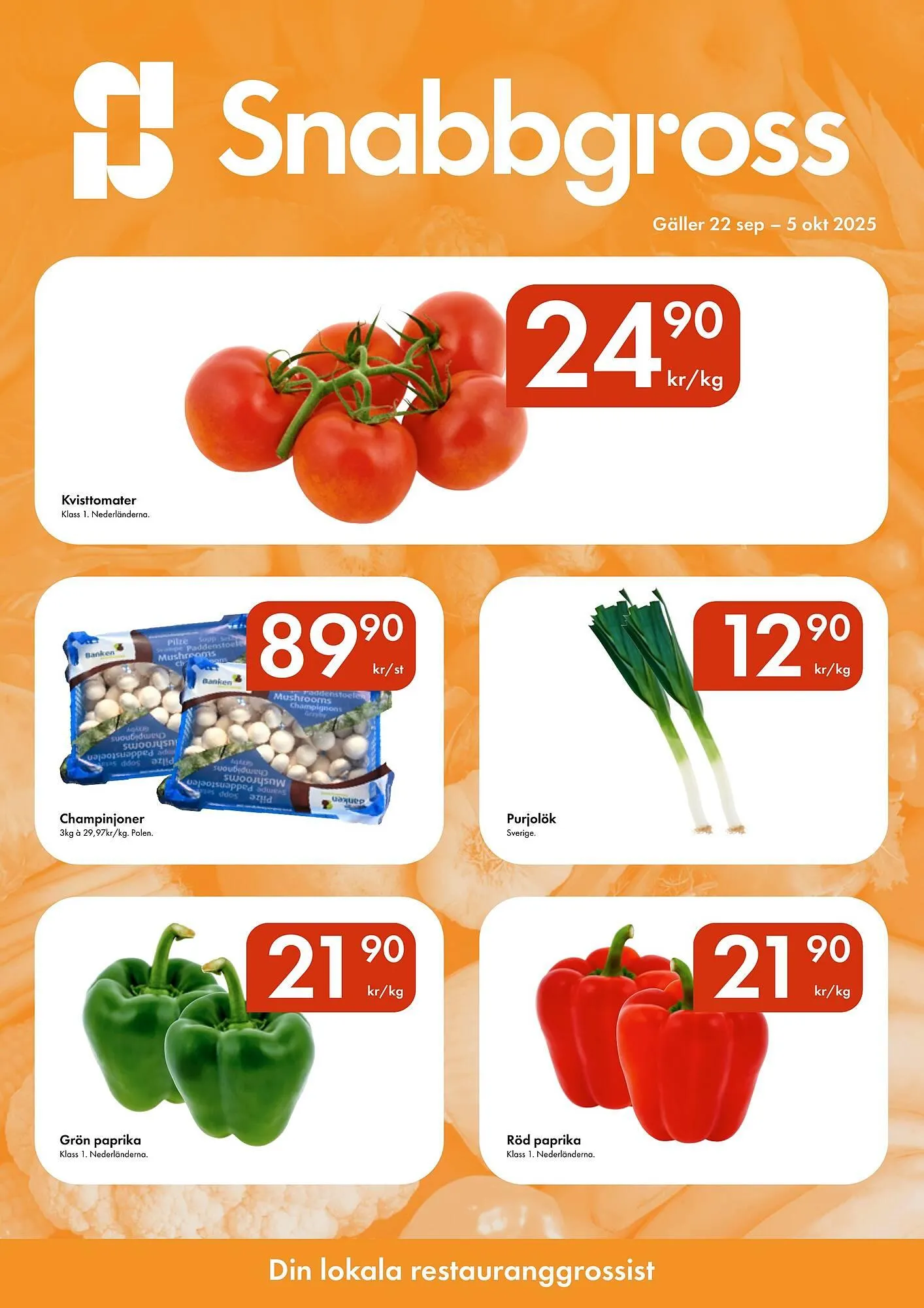 Snabbgross reklamblad från 22 september till 5 oktober 2025 - Reklamblad sidor 1