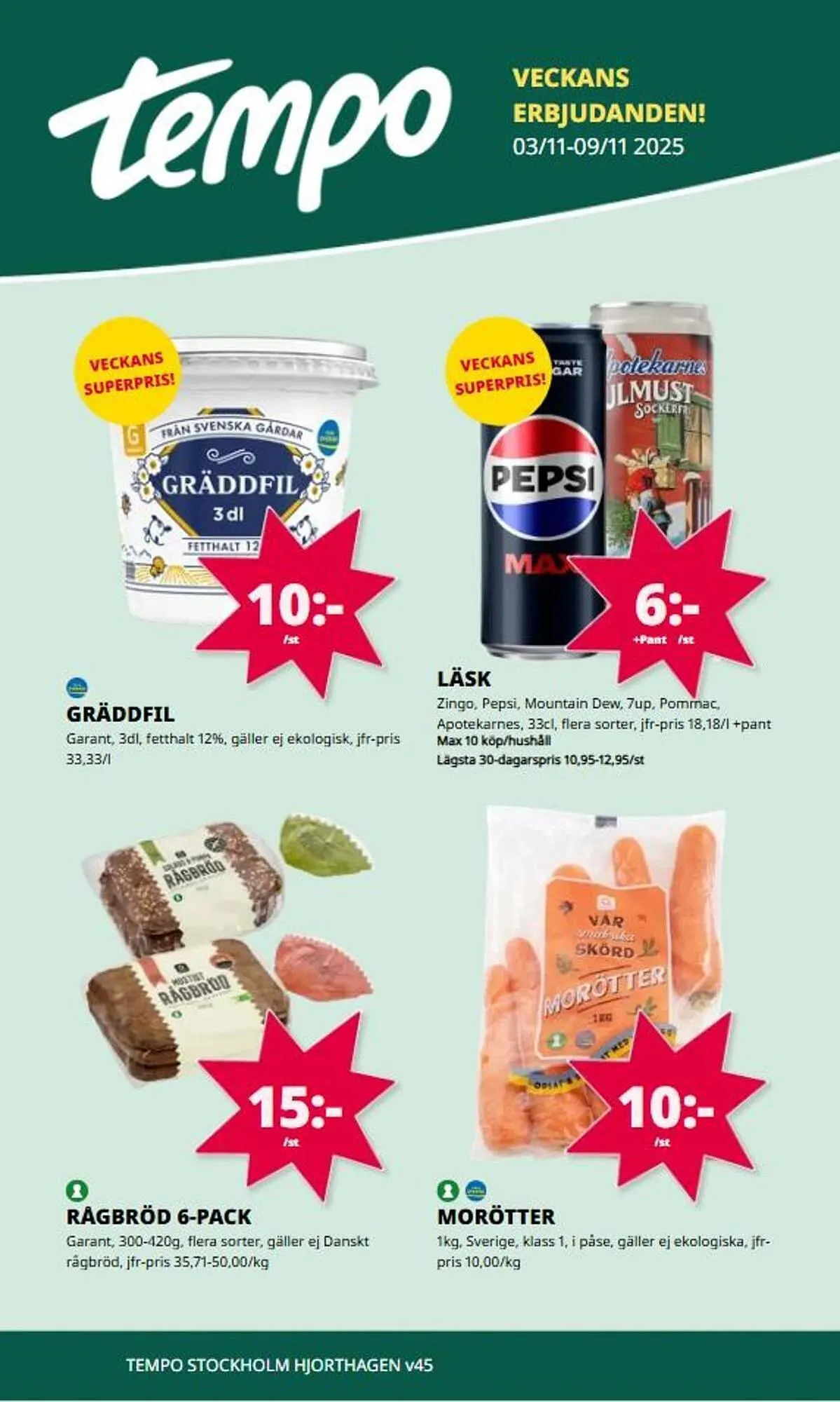 Tempo reklamblad från 3 november till 9 november 2025 - Reklamblad sidor 1