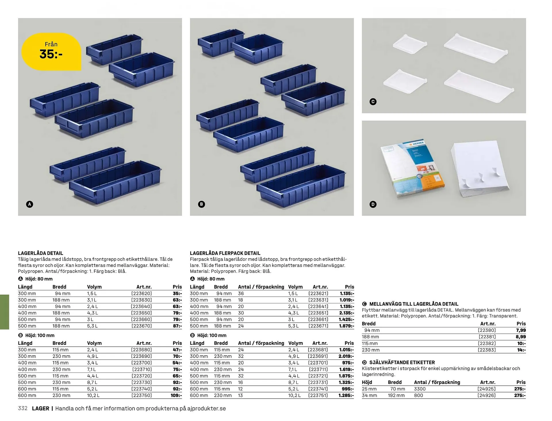 AJ Produkter reklamblad från 1 januari till 31 december 2025 - Reklamblad sidor 332