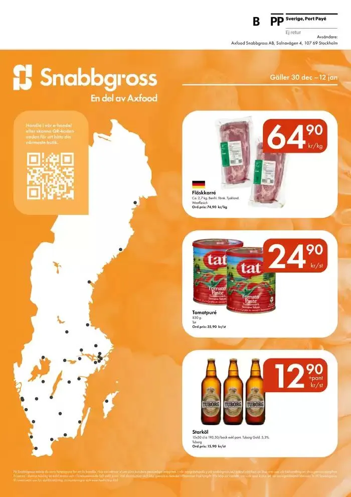 Snabbgross Kampanjblad v. 1–2 från 30 december till 13 januari 2025 - Reklamblad sidor 12