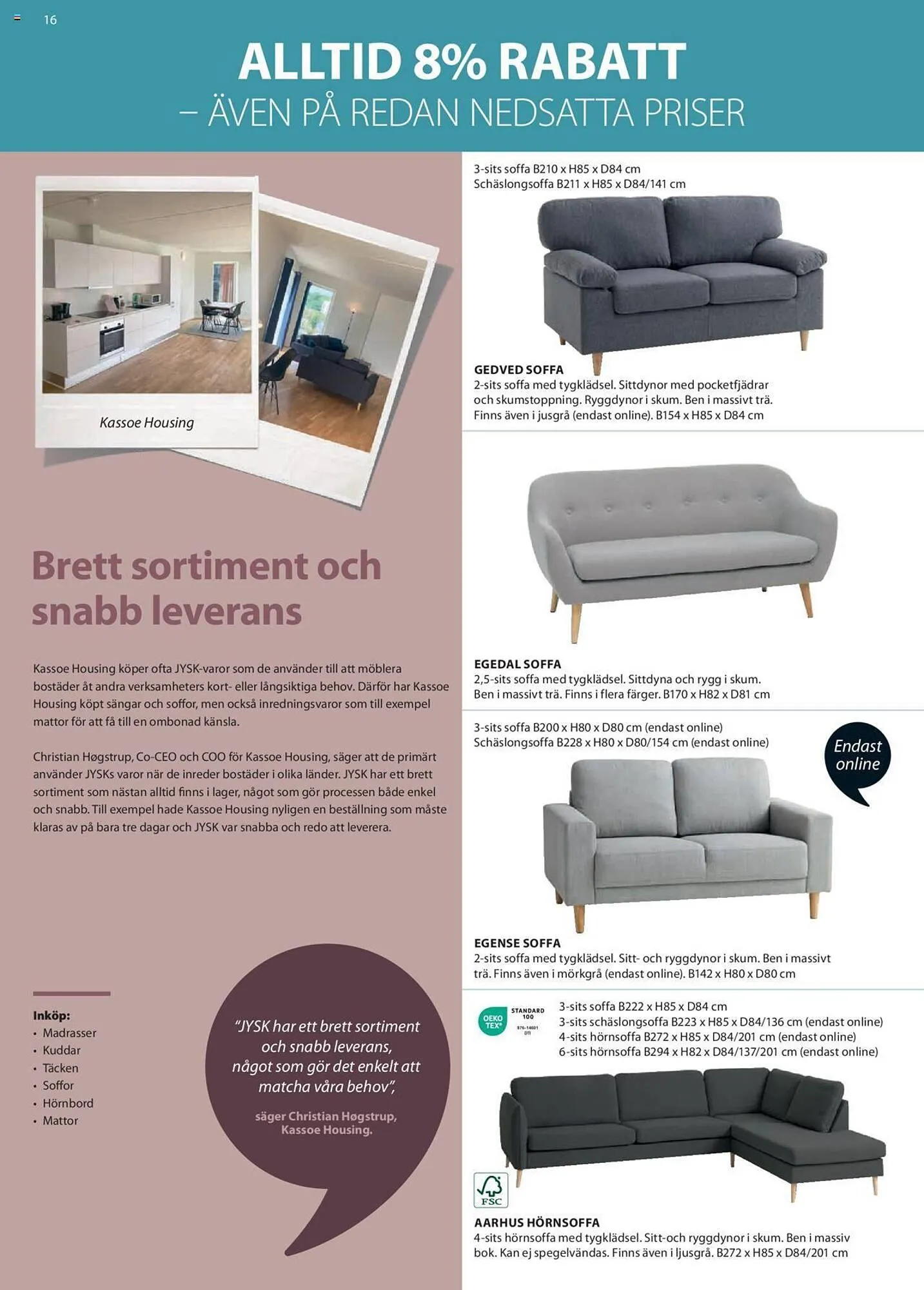 JYSK reklamblad från 1 september till 31 december 2023 - Reklamblad sidor 16