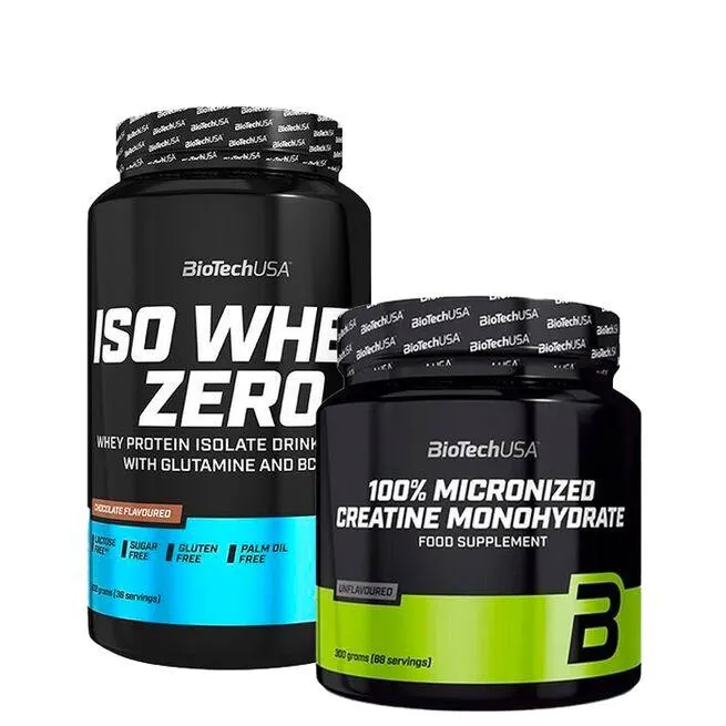 Iso Whey Zero Lactose Free, 908 g + 100% Creatine Monohydrate, 300 g