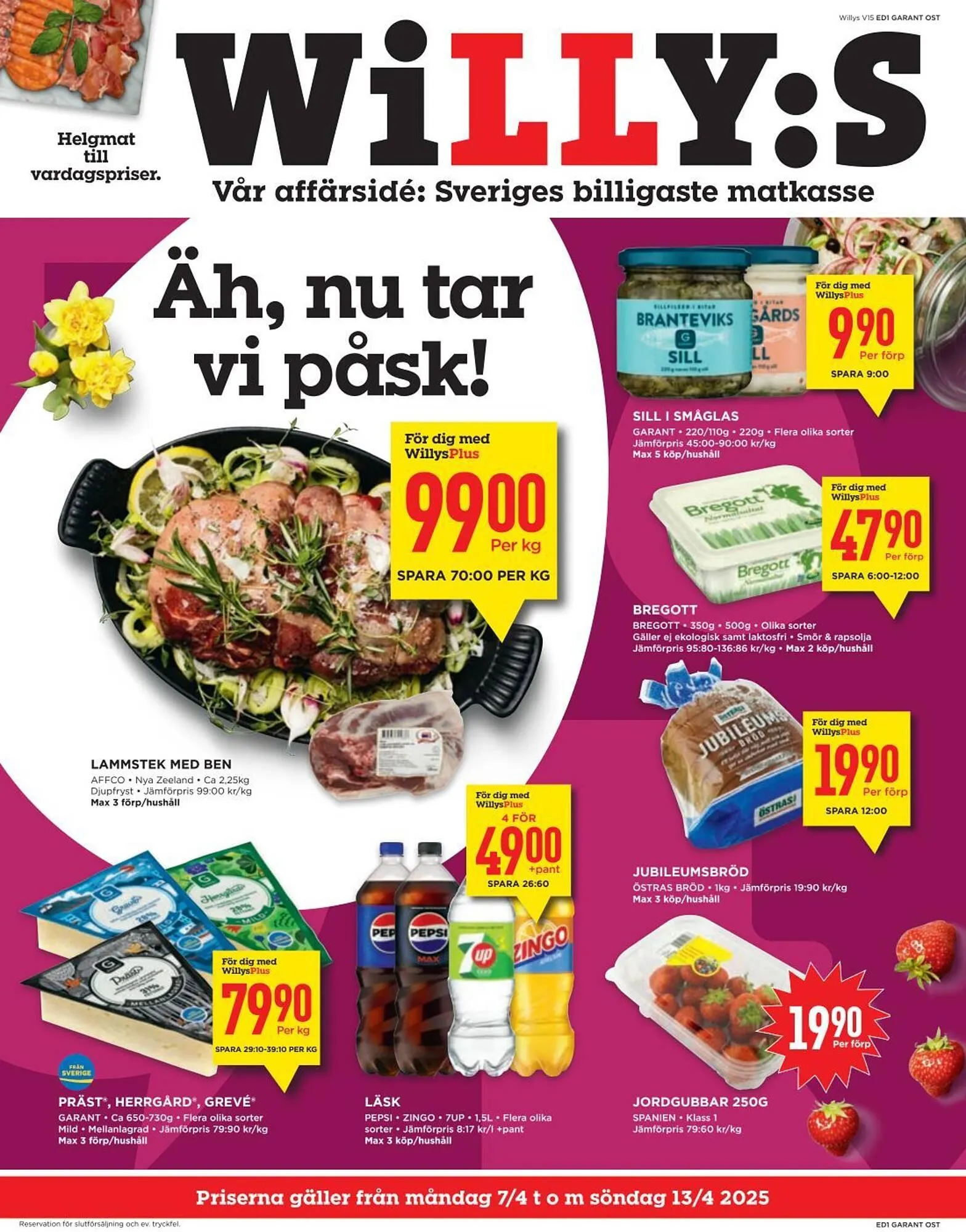 Willys reklamblad från 7 april till 14 april 2025 - Reklamblad sidor 1