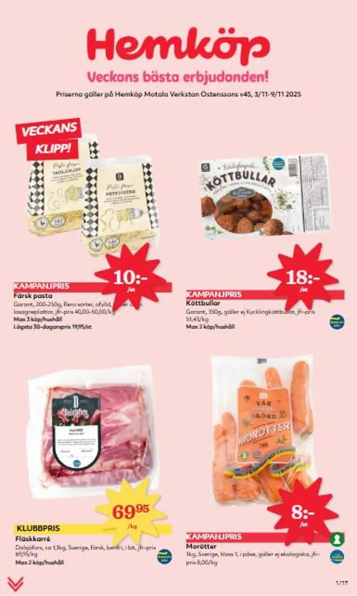 Östenssons reklamblad från 3 november till 9 november 2025 - Reklamblad sidor 1