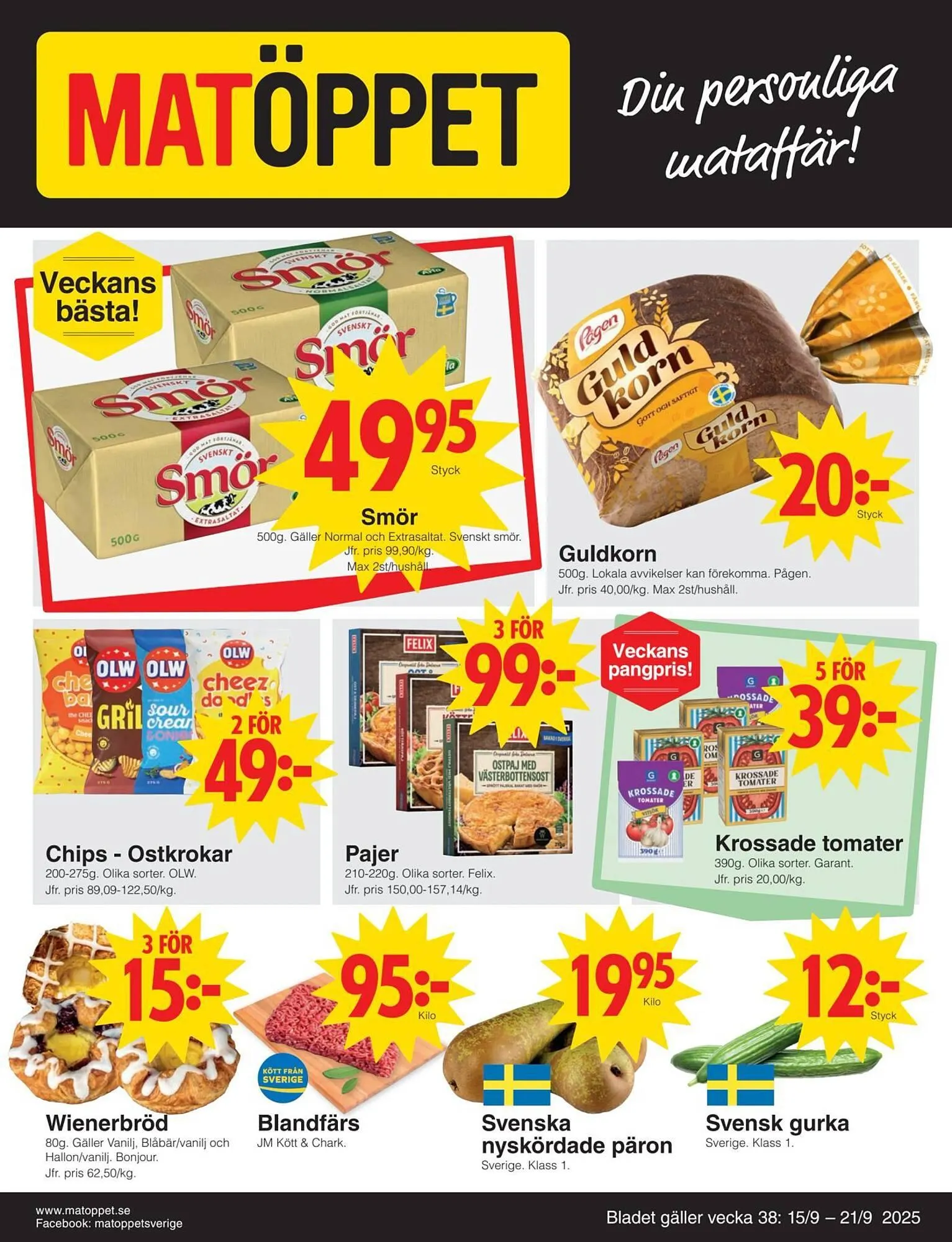 Matöppet reklamblad från 15 september till 21 september 2025 - Reklamblad sidor 1