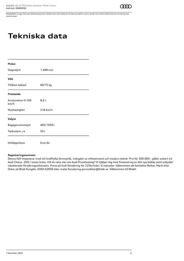 Audi Q2 från 5 december till 5 december 2025 - Reklamblad sidor 6