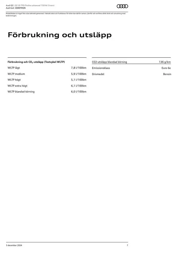 Audi Q2 från 5 december till 5 december 2025 - Reklamblad sidor 7
