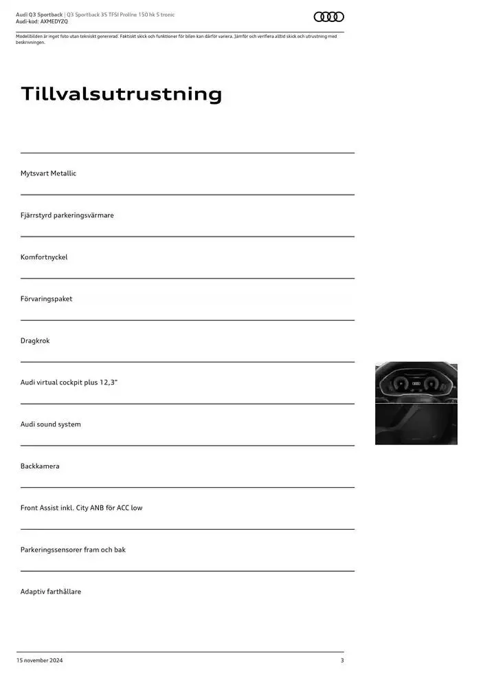 Audi Q3 Sportback från 15 november till 15 november 2025 - Reklamblad sidor 3