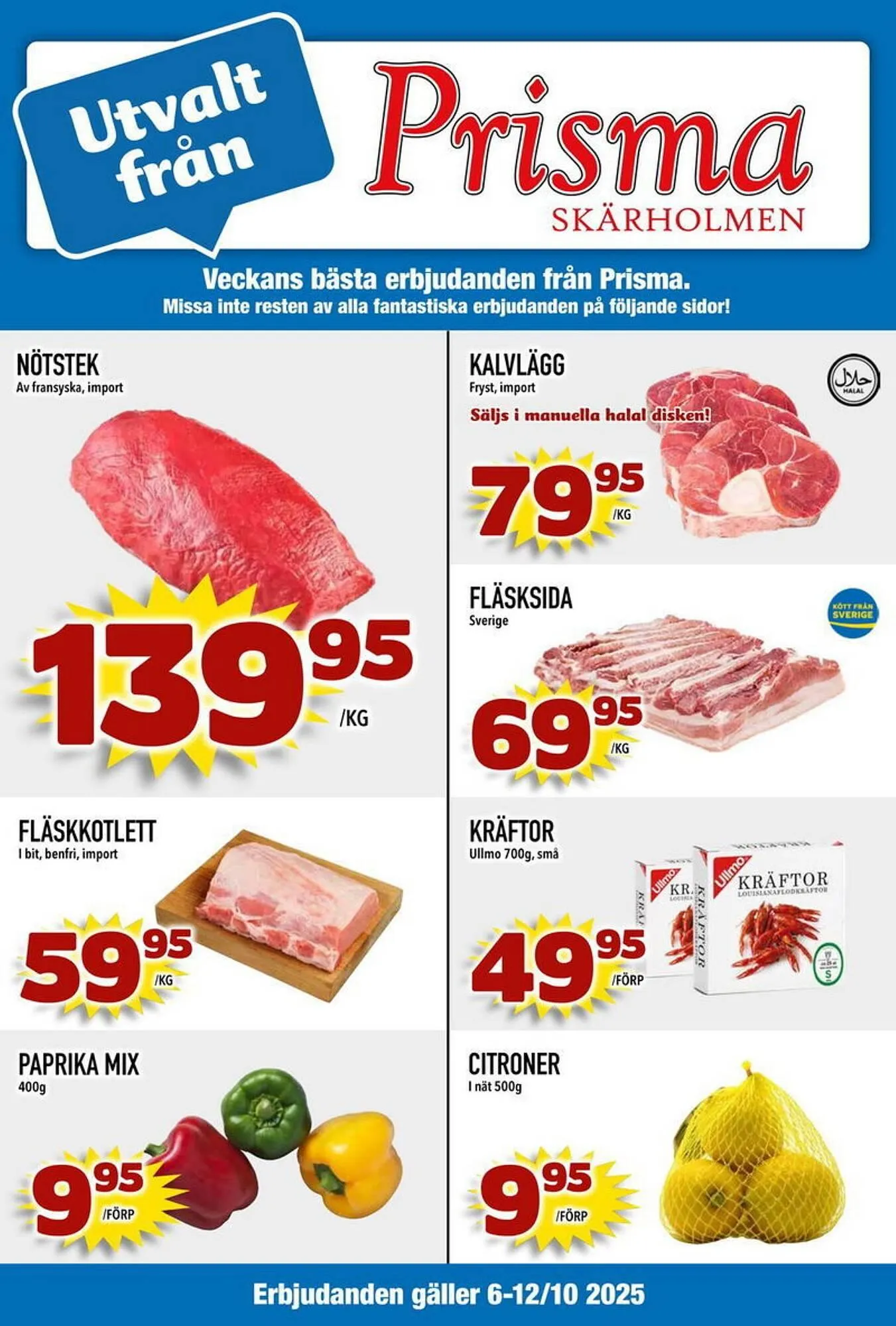 Prisma Mat reklamblad från 6 oktober till 11 oktober 2025 - Reklamblad sidor 1
