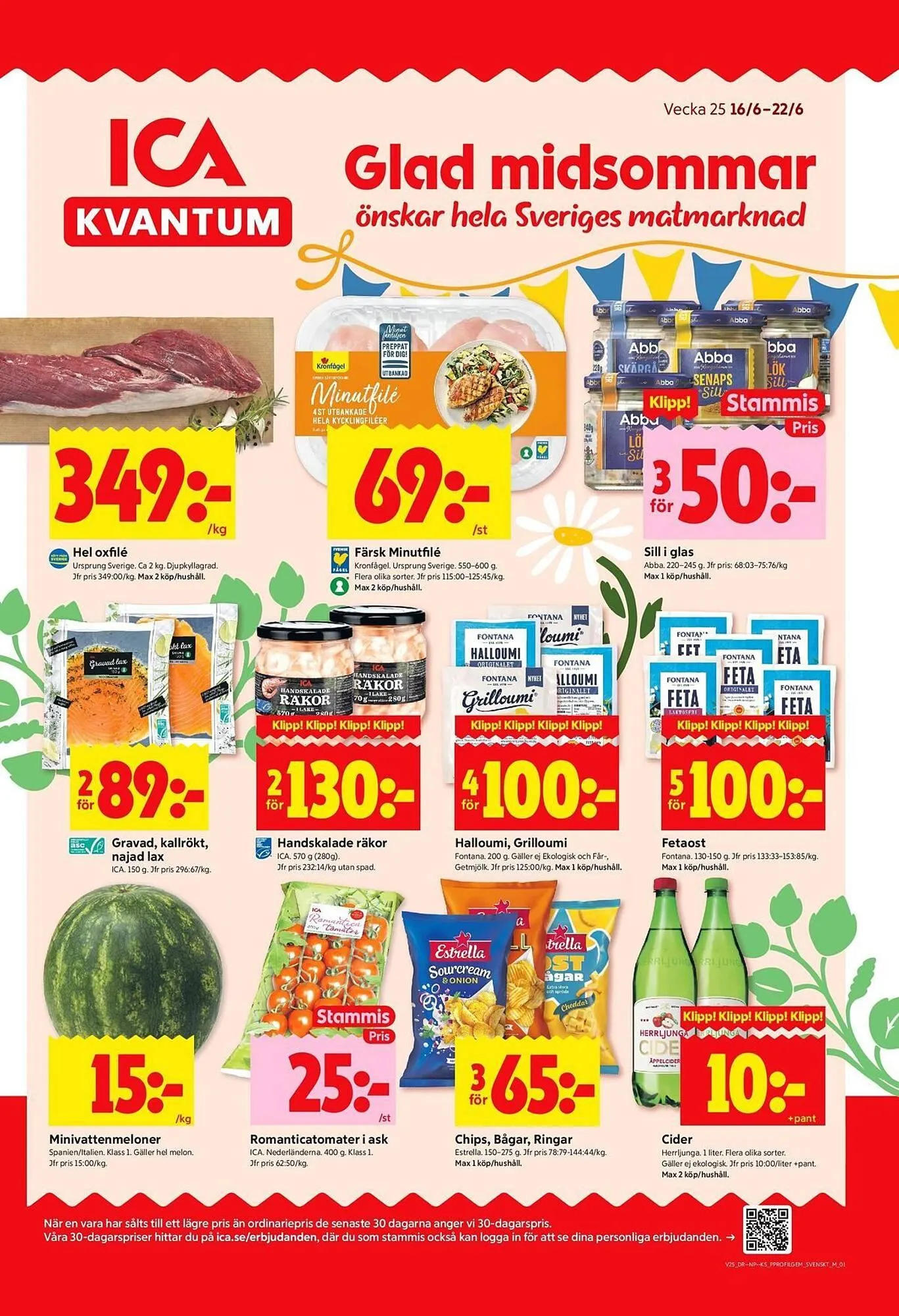 ICA Kvantum reklamblad från 16 juni till 22 juni 2025 - Reklamblad sidor 1