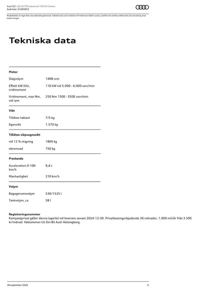 Audi Q3 från 28 september till 28 september 2025 - Reklamblad sidor 6