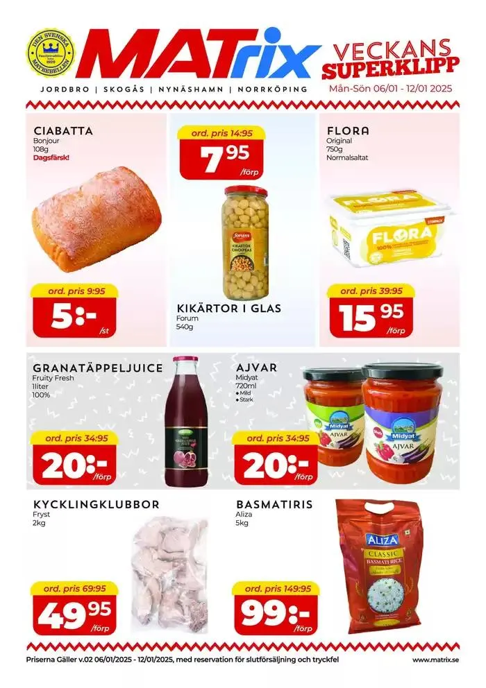 Matrix Veckans Annons från 6 januari till 13 januari 2025 - Reklamblad sidor 1