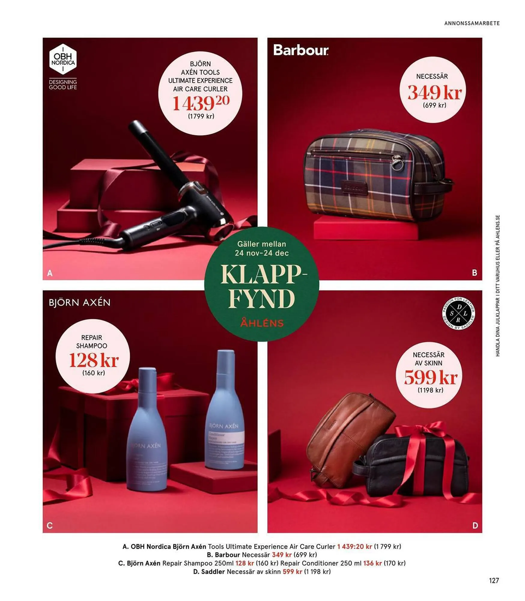 Åhléns reklamblad från 24 november till 24 december 2023 - Reklamblad sidor 127