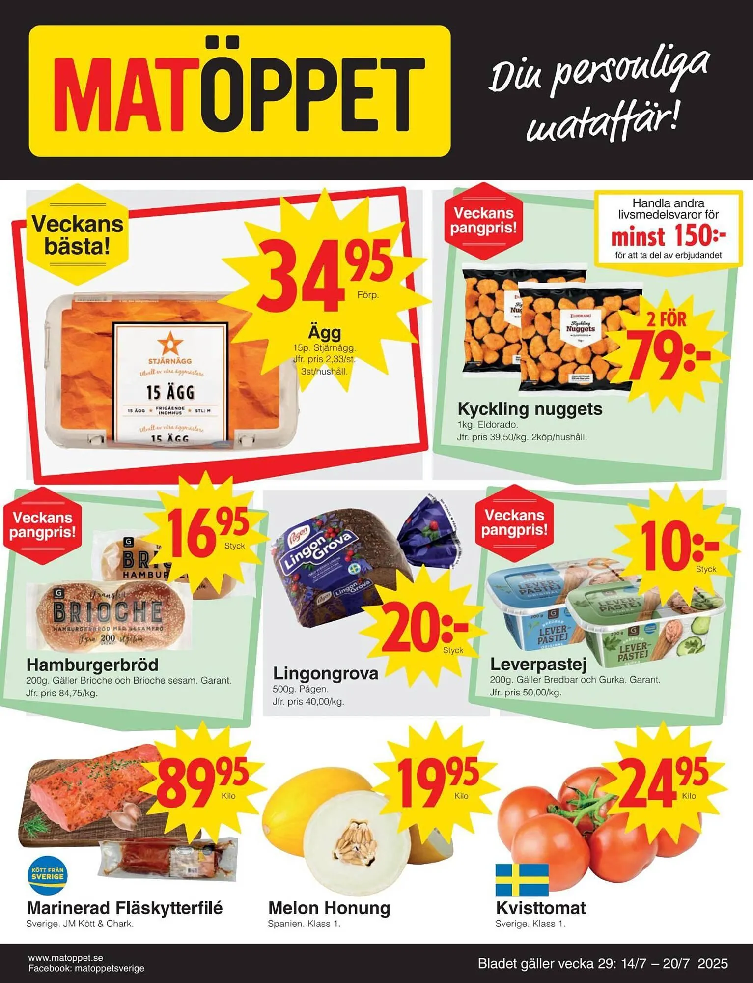 Matöppet reklamblad från 14 juli till 20 juli 2025 - Reklamblad sidor 1