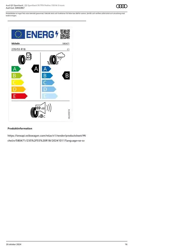 Audi Q3 Sportback från 26 oktober till 26 oktober 2025 - Reklamblad sidor 16