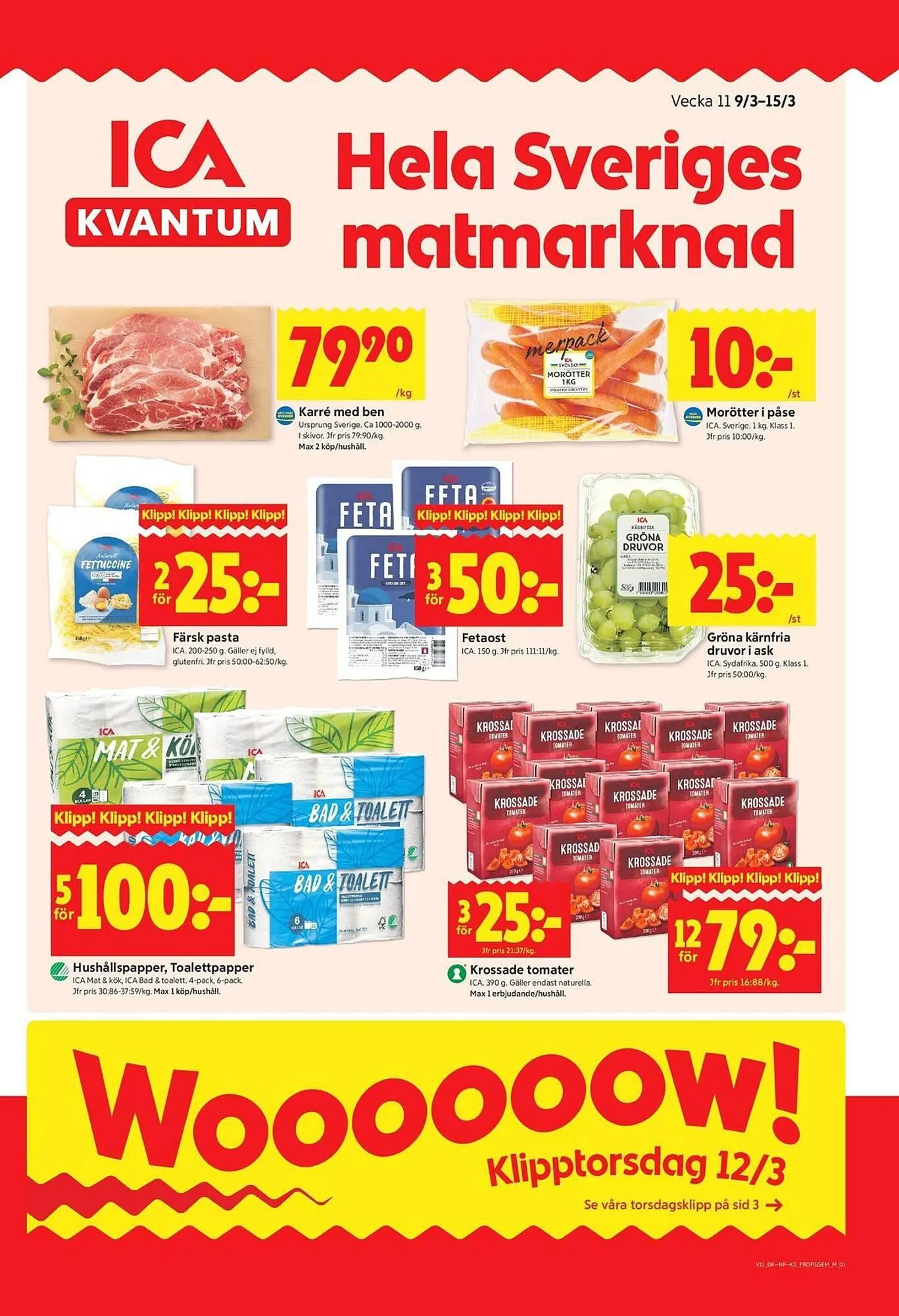 ICA Kvantum reklamblad från 9 mars till 15 mars 2026 - Reklamblad sidor 1