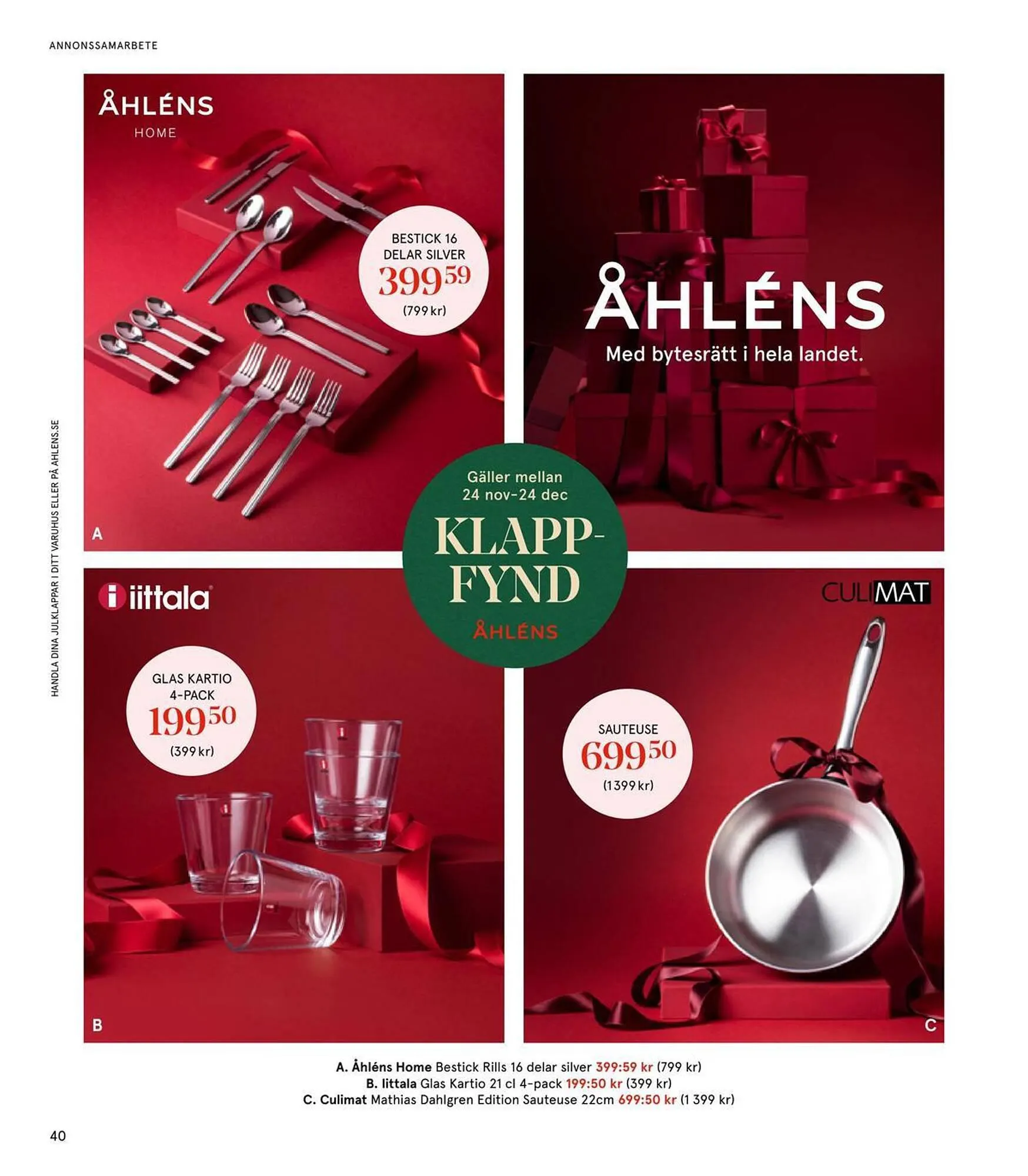 Åhléns reklamblad från 24 november till 24 december 2023 - Reklamblad sidor 40