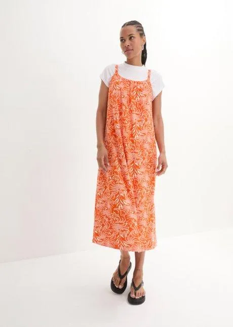 Blommig jerseyklänning