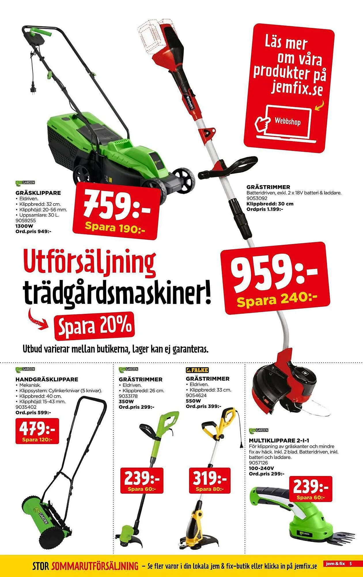Jem&Fix reklamblad från 6 augusti till 20 augusti 2023 - Reklamblad sidor 5