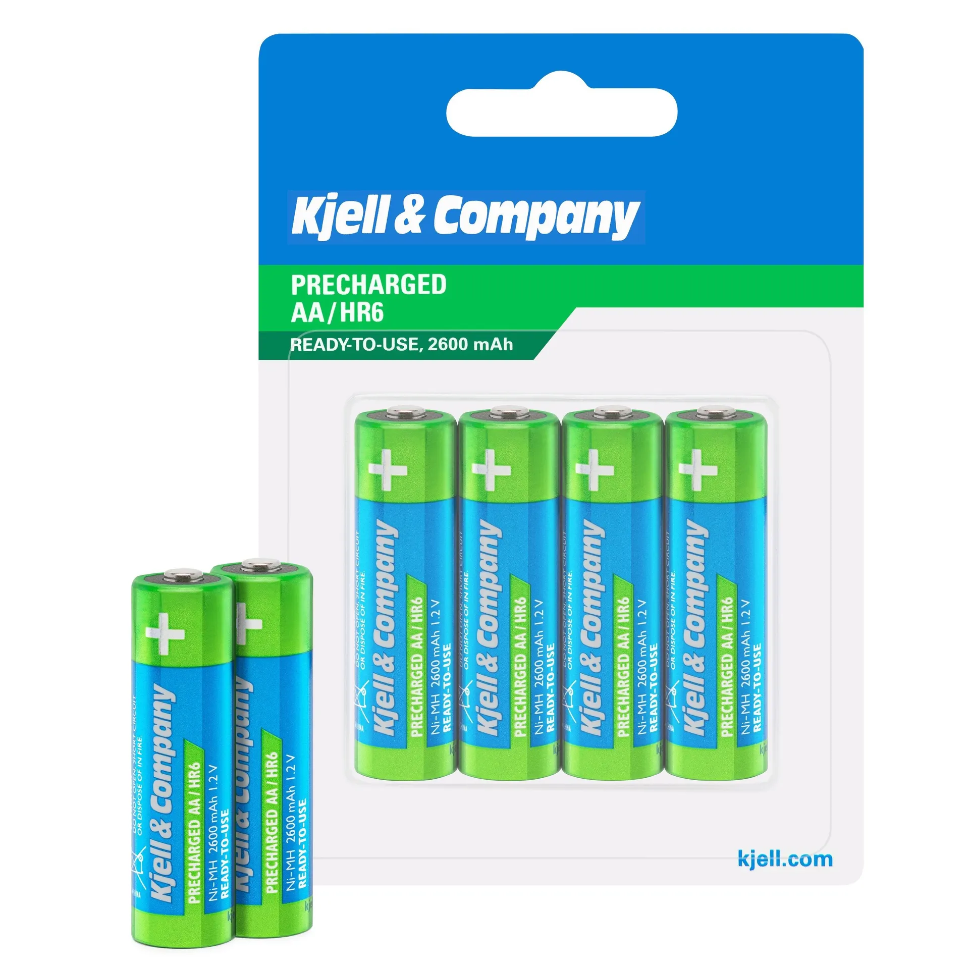 Kjell & Company Laddningsbara AA-batterier 2600 mAh 4-pack