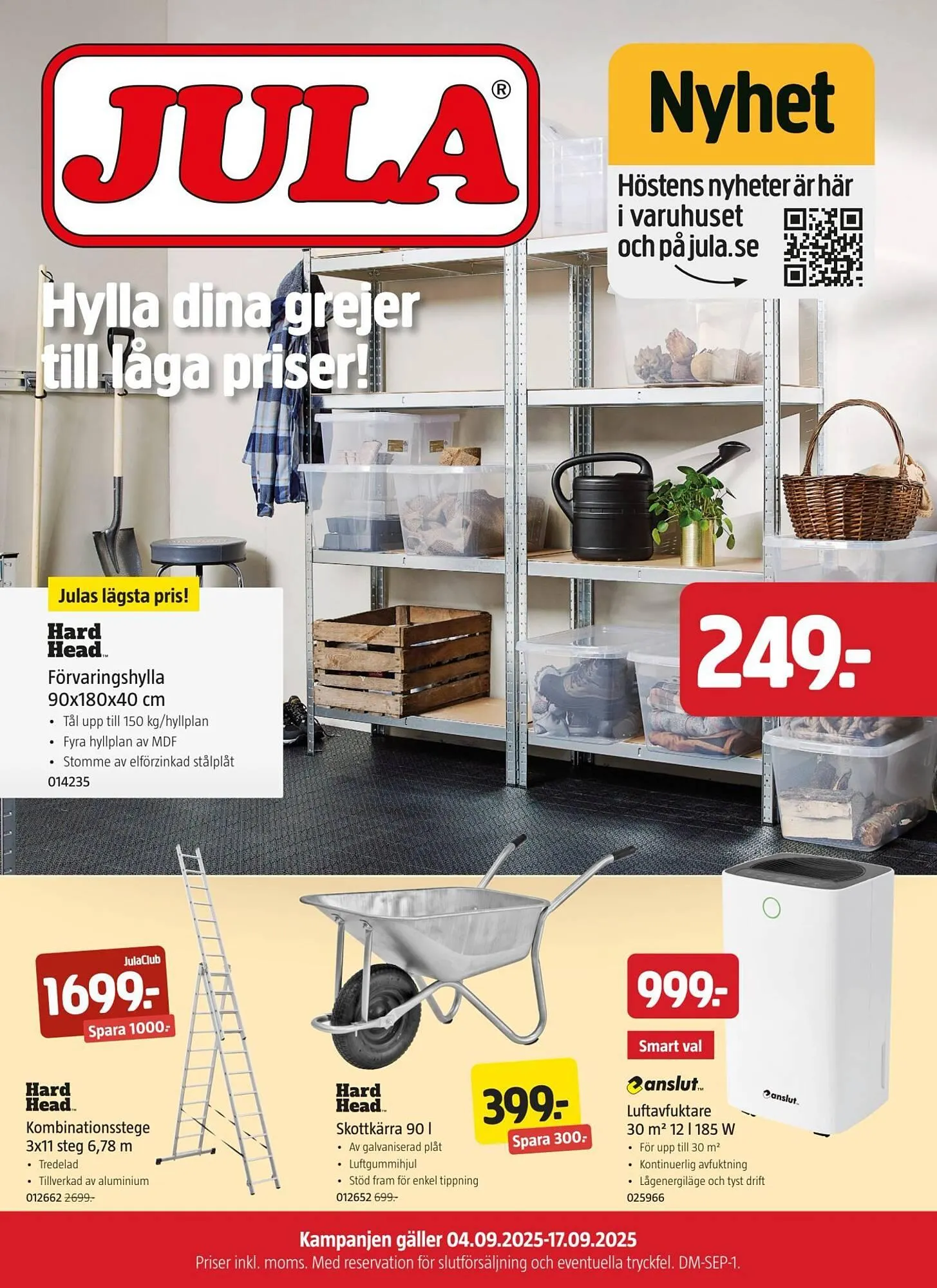 Jula reklamblad från 4 september till 17 september 2025 - Reklamblad sidor 1