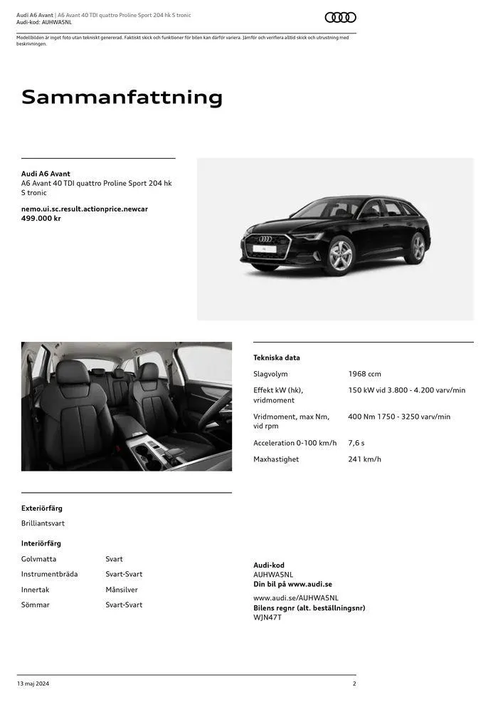 Audi A6 Avant från 13 maj till 13 maj 2025 - Reklamblad sidor 2
