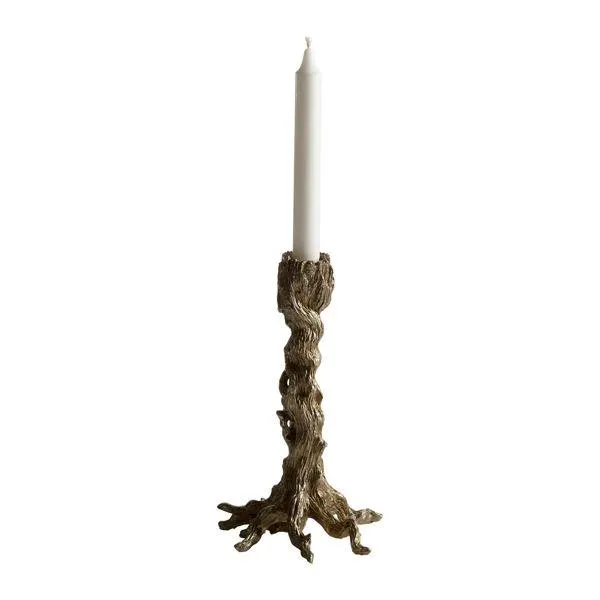 PISTILL Ljusstake silver 15cm h25cm 100% polyresin