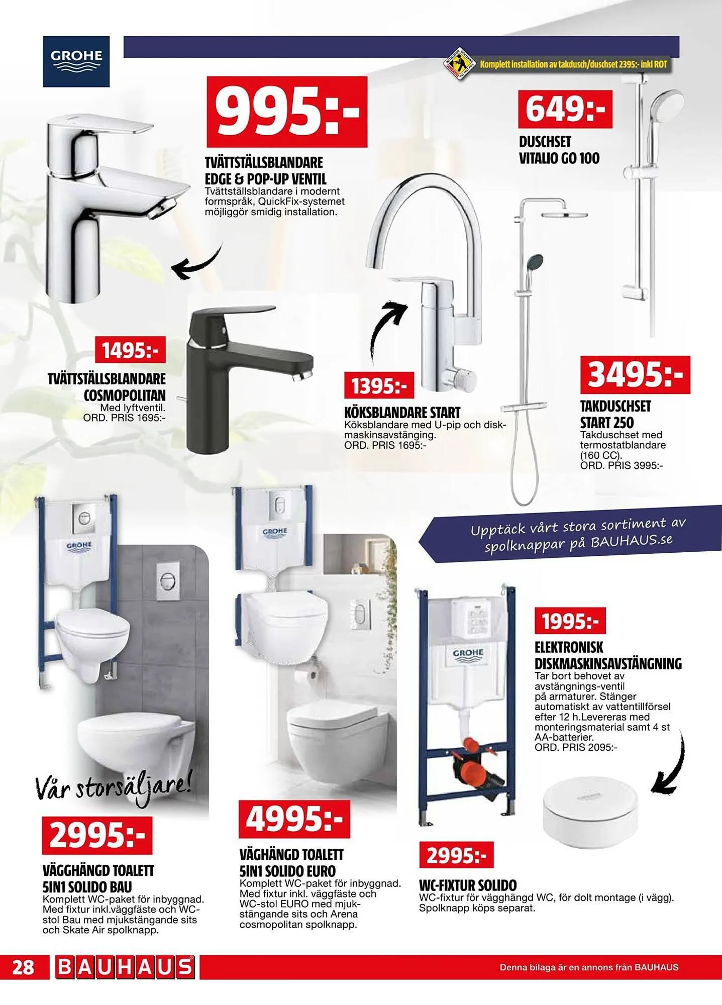 Bauhaus reklamblad från 1 oktober till 15 oktober 2023 - Reklamblad sidor 28