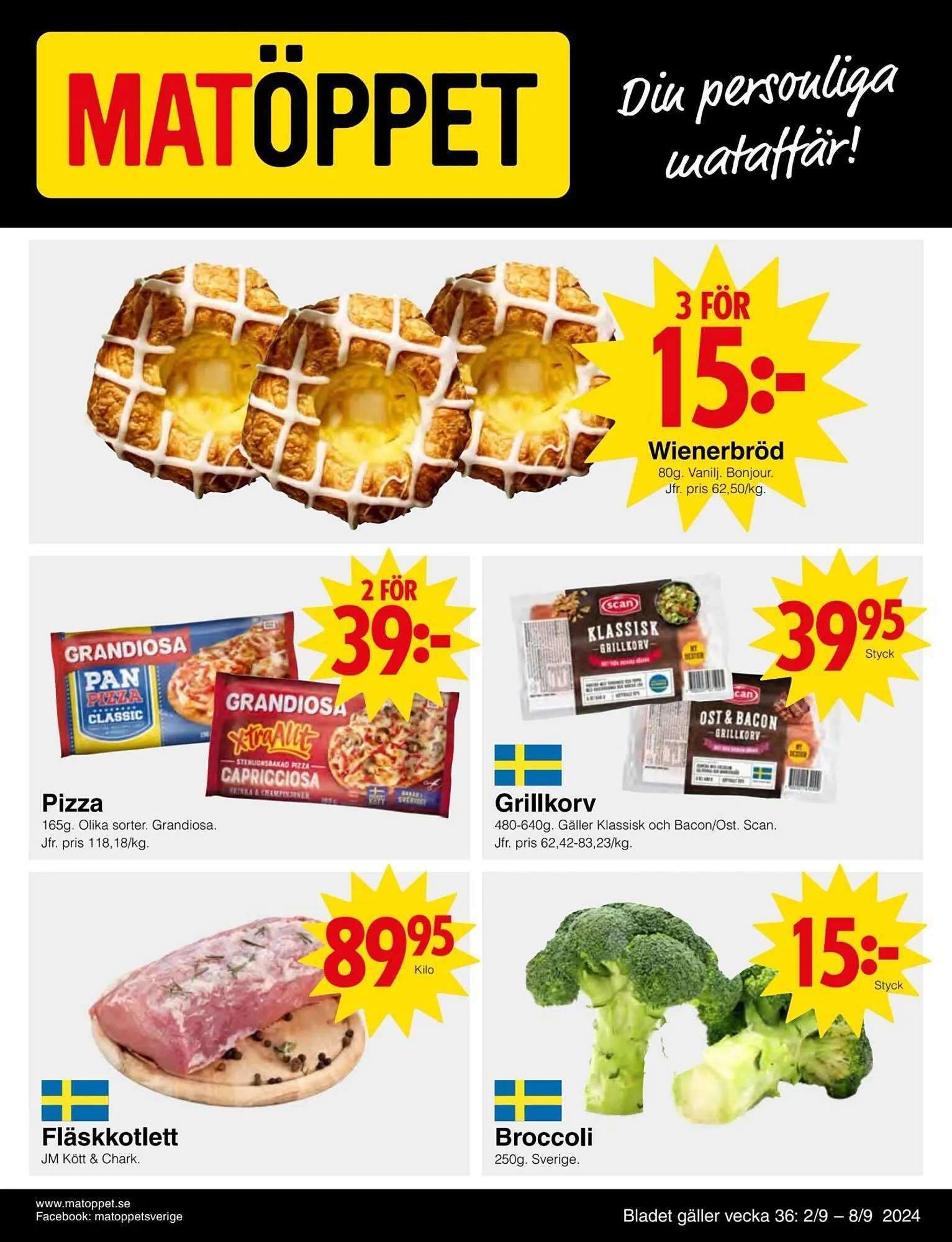 Matöppet reklamblad från 1 september till 8 september 2024 - Reklamblad sidor 1