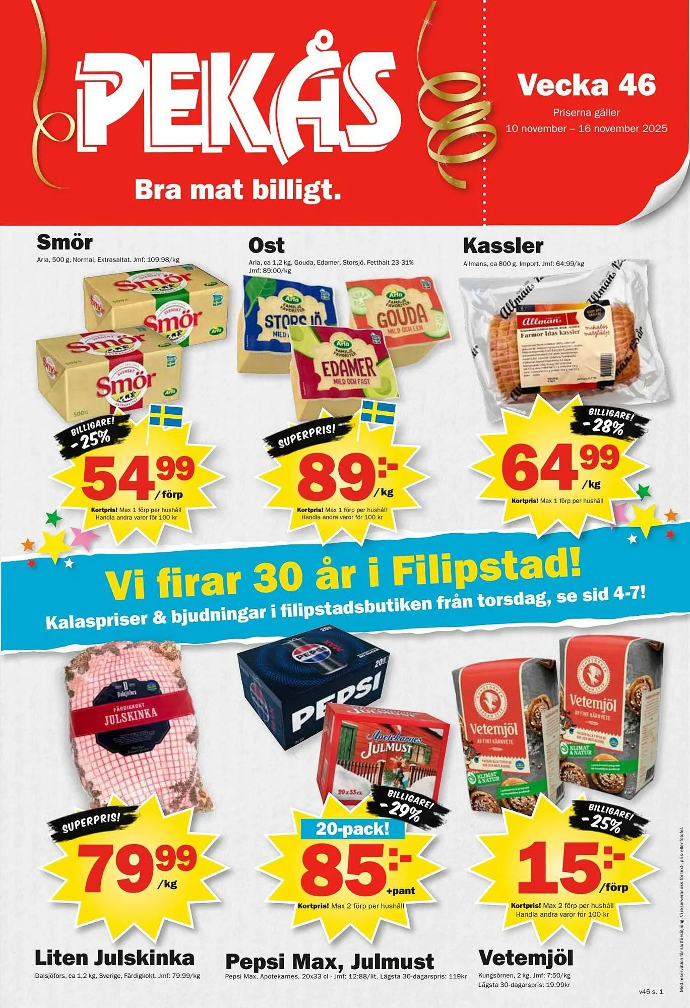 Pekås reklamblad från 10 november till 16 november 2025 - Reklamblad sidor 1