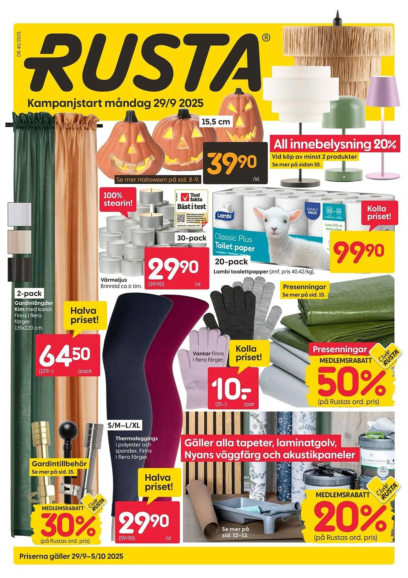 Rusta reklamblad från 29 september till 5 oktober 2025 - Reklamblad sidor 1