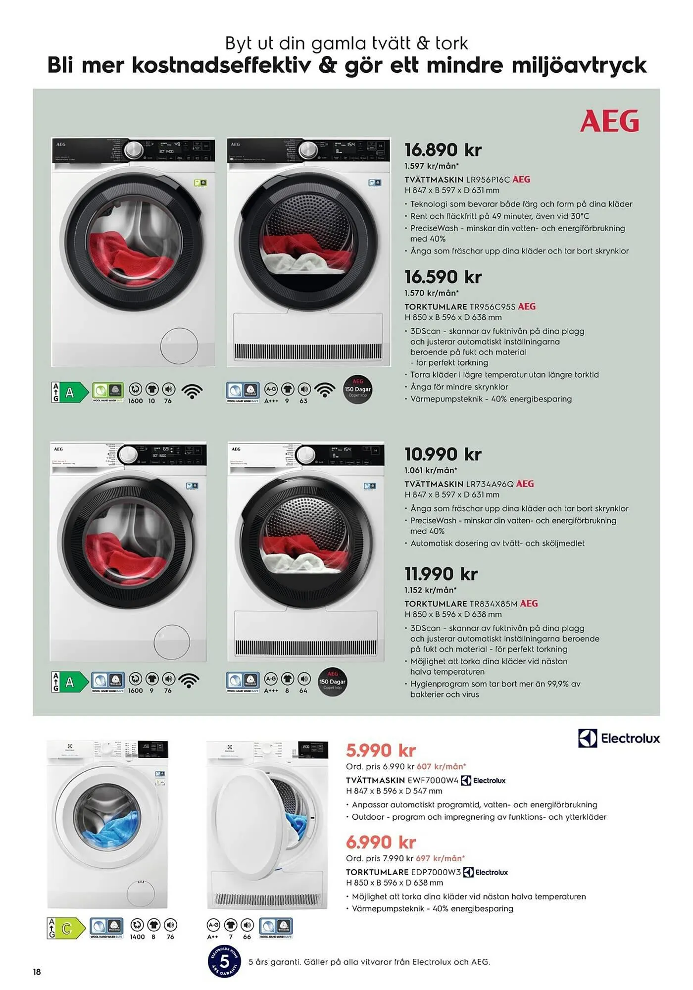 Electrolux Home reklamblad från 21 augusti till 2 oktober 2023 - Reklamblad sidor 18