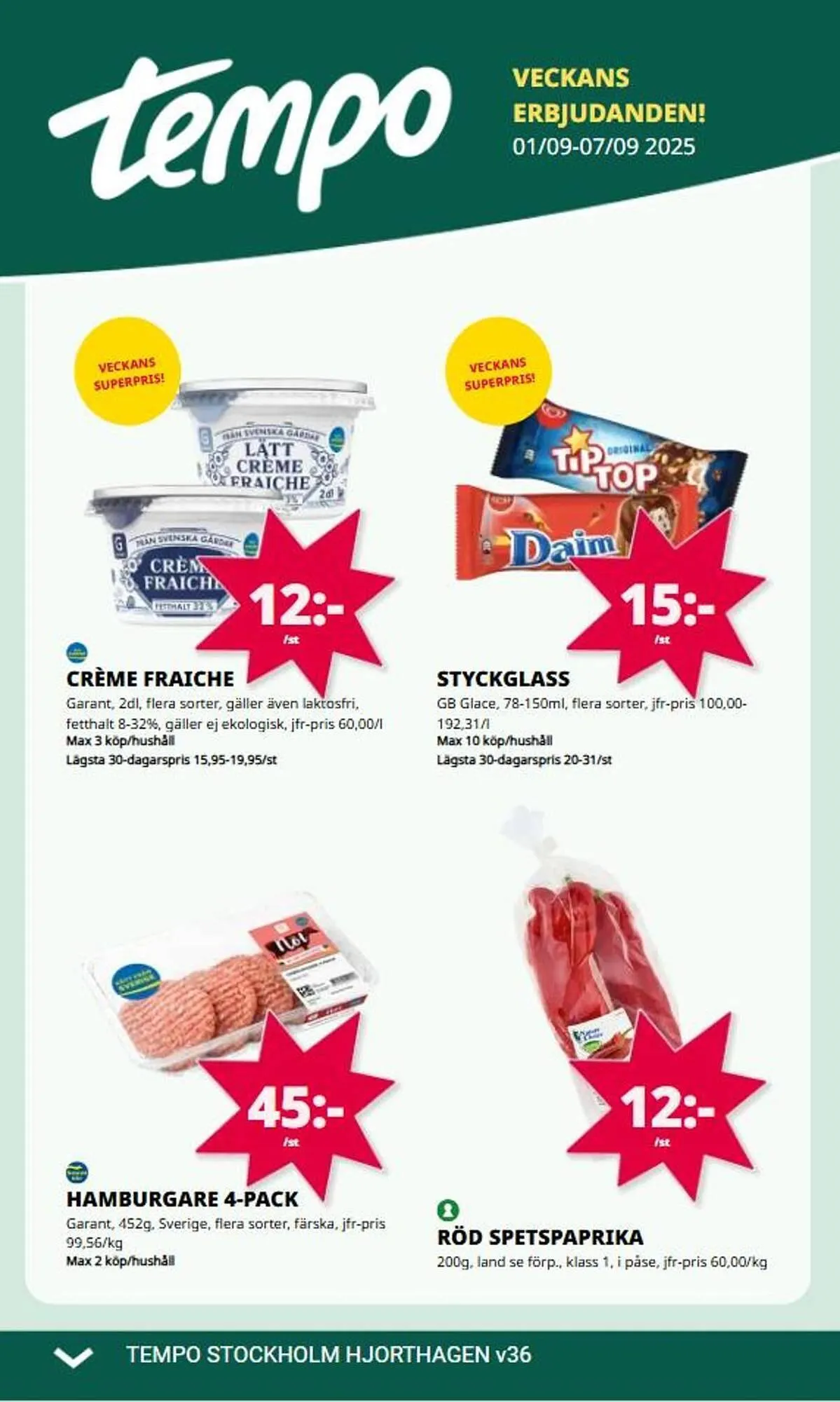 Tempo reklamblad från 1 september till 7 september 2025 - Reklamblad sidor 1