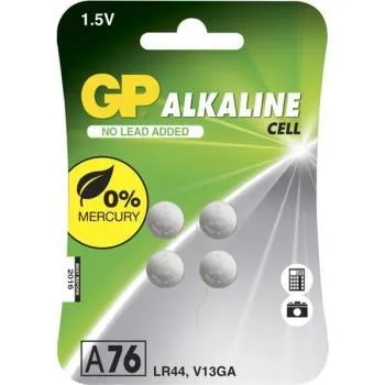 GP Alkaline Cell Battery A76/LR44, 1,5V, 4-pack