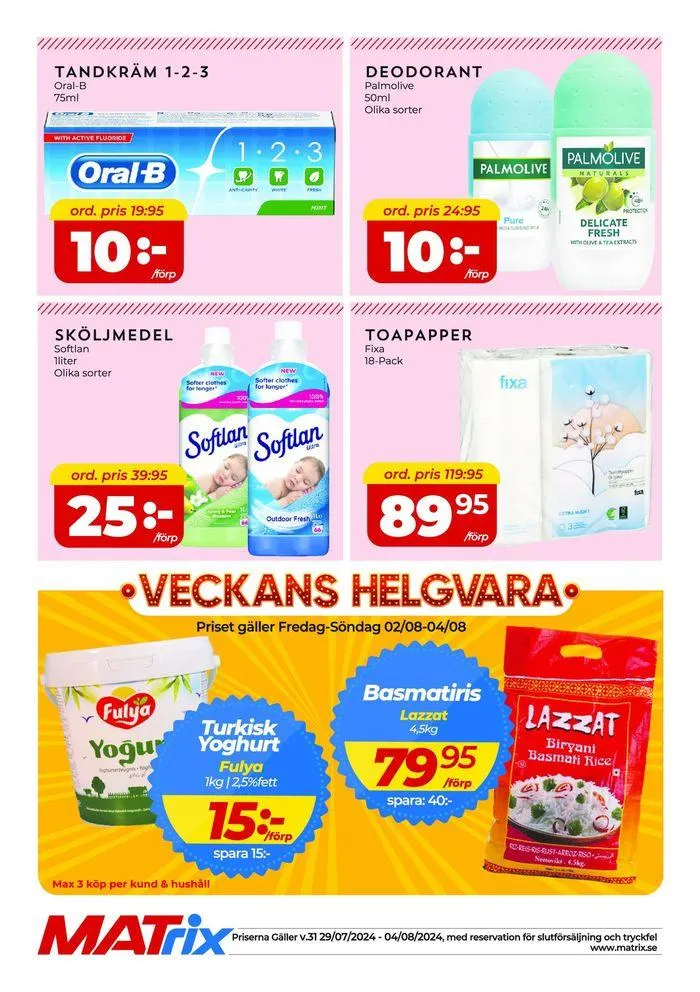 Matrix Veckans Annons från 30 juli till 13 augusti 2024 - Reklamblad sidor 4
