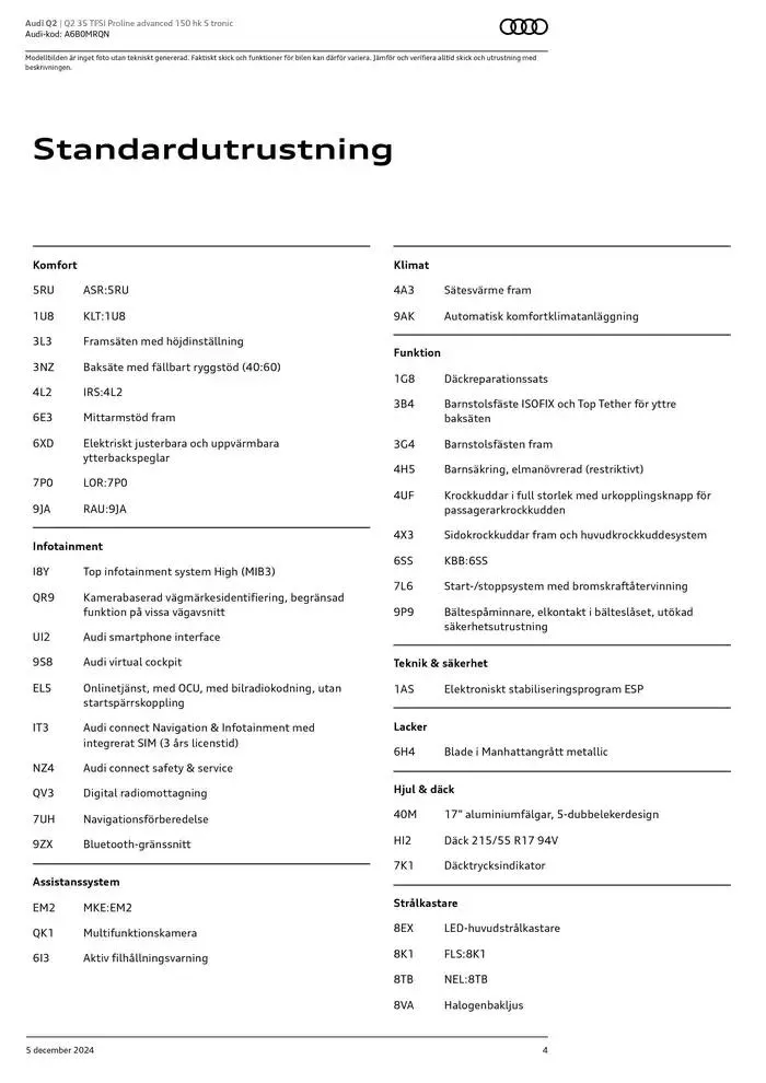 Audi Q2 från 5 december till 5 december 2025 - Reklamblad sidor 4