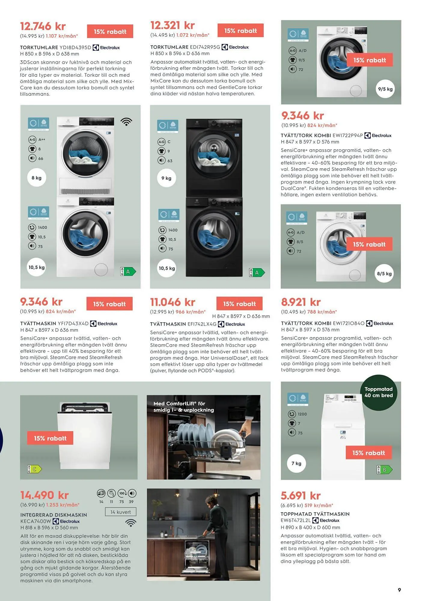 Electrolux Home reklamblad från 3 mars till 24 mars 2026 - Reklamblad sidor 9