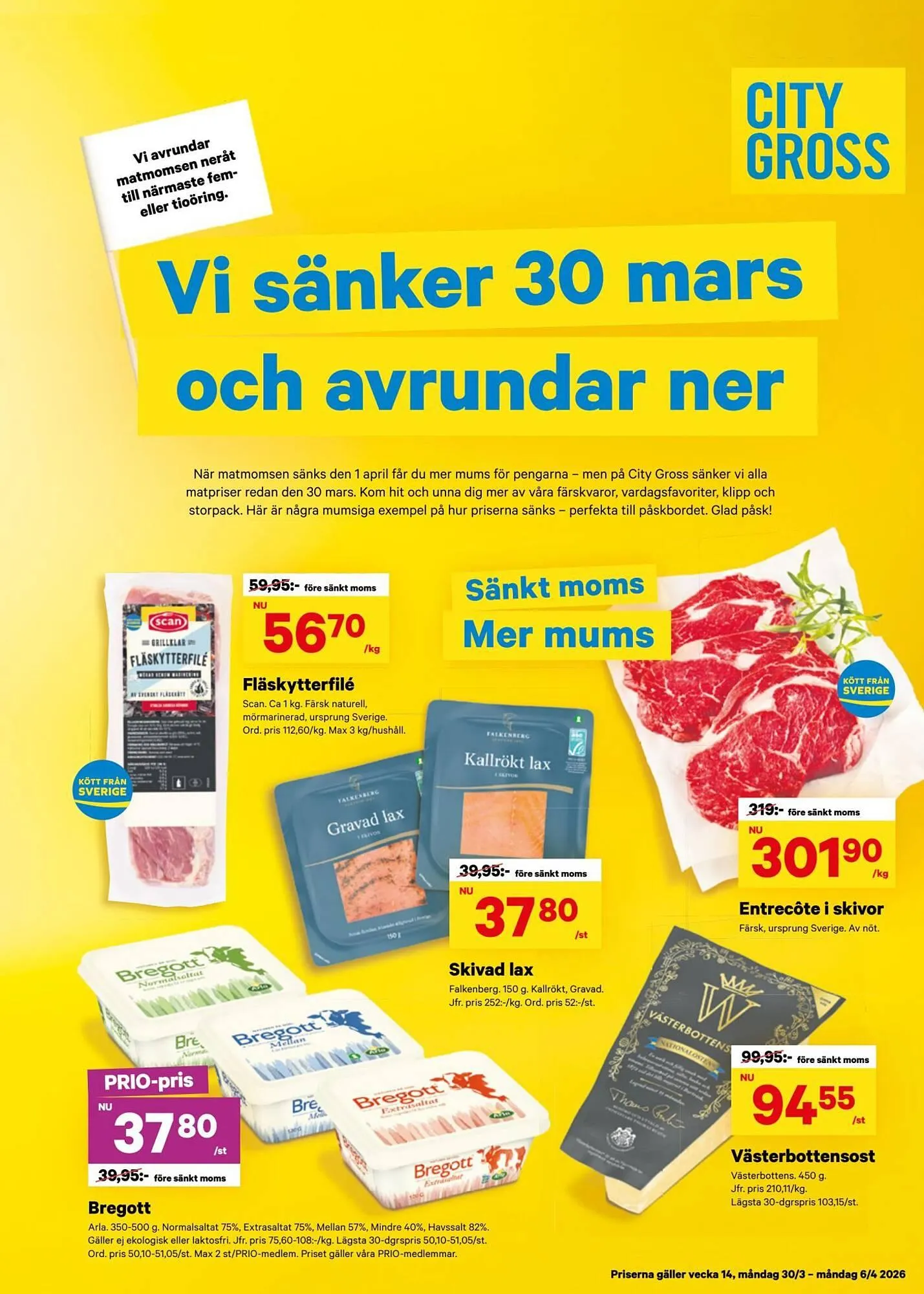 City Gross reklamblad från 30 mars till 7 april 2026 - Reklamblad sidor 1
