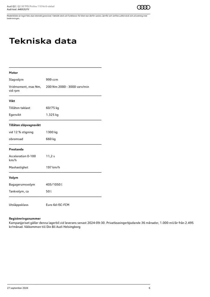 Audi Q2 från 27 september till 27 september 2025 - Reklamblad sidor 6