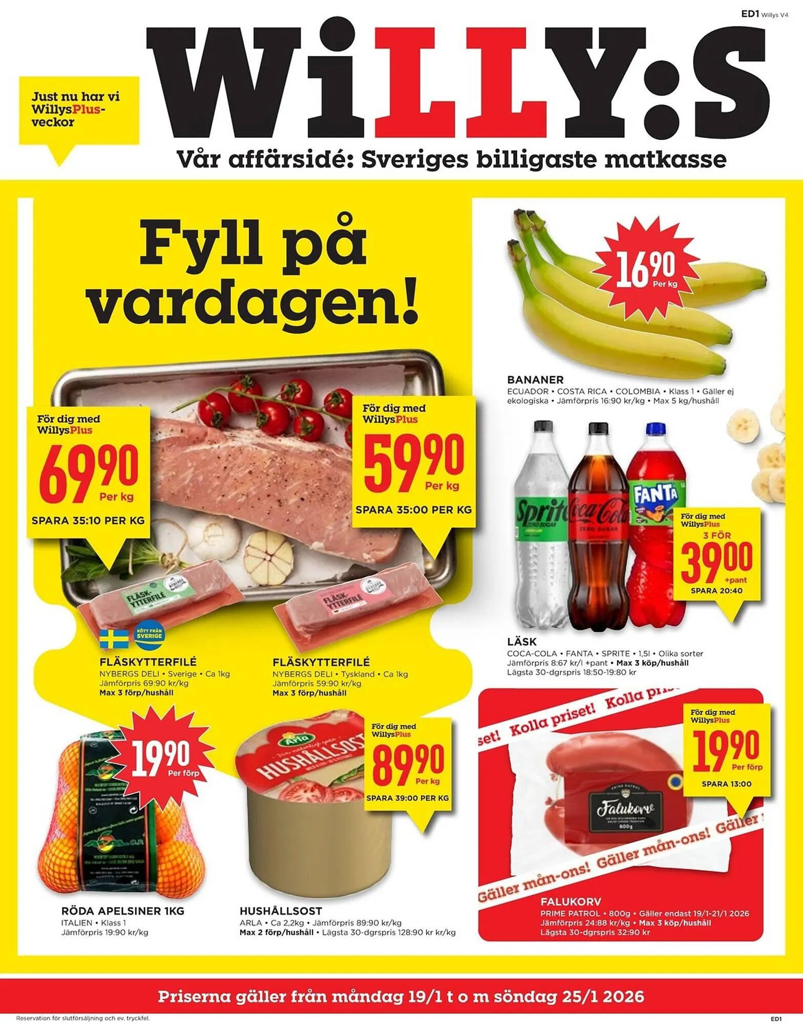 Willys reklamblad från 19 januari till 25 januari 2026 - Reklamblad sidor 1