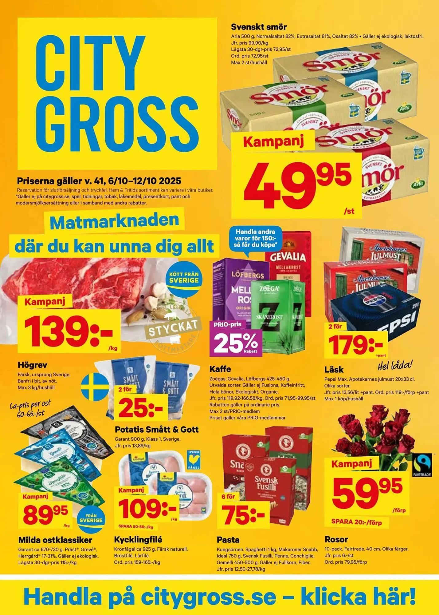 City Gross reklamblad från 6 oktober till 12 oktober 2025 - Reklamblad sidor 1