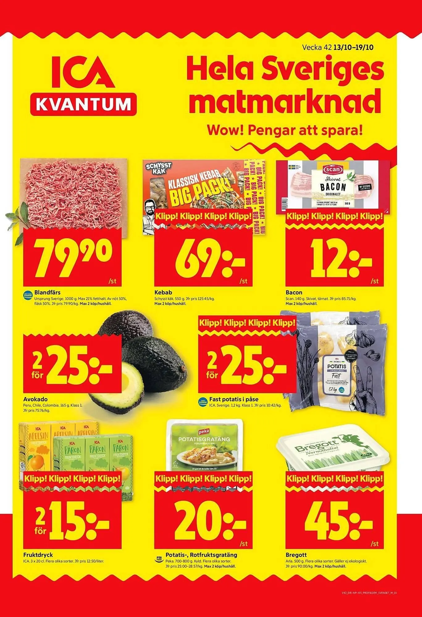 ICA Kvantum reklamblad från 13 oktober till 19 oktober 2025 - Reklamblad sidor 1
