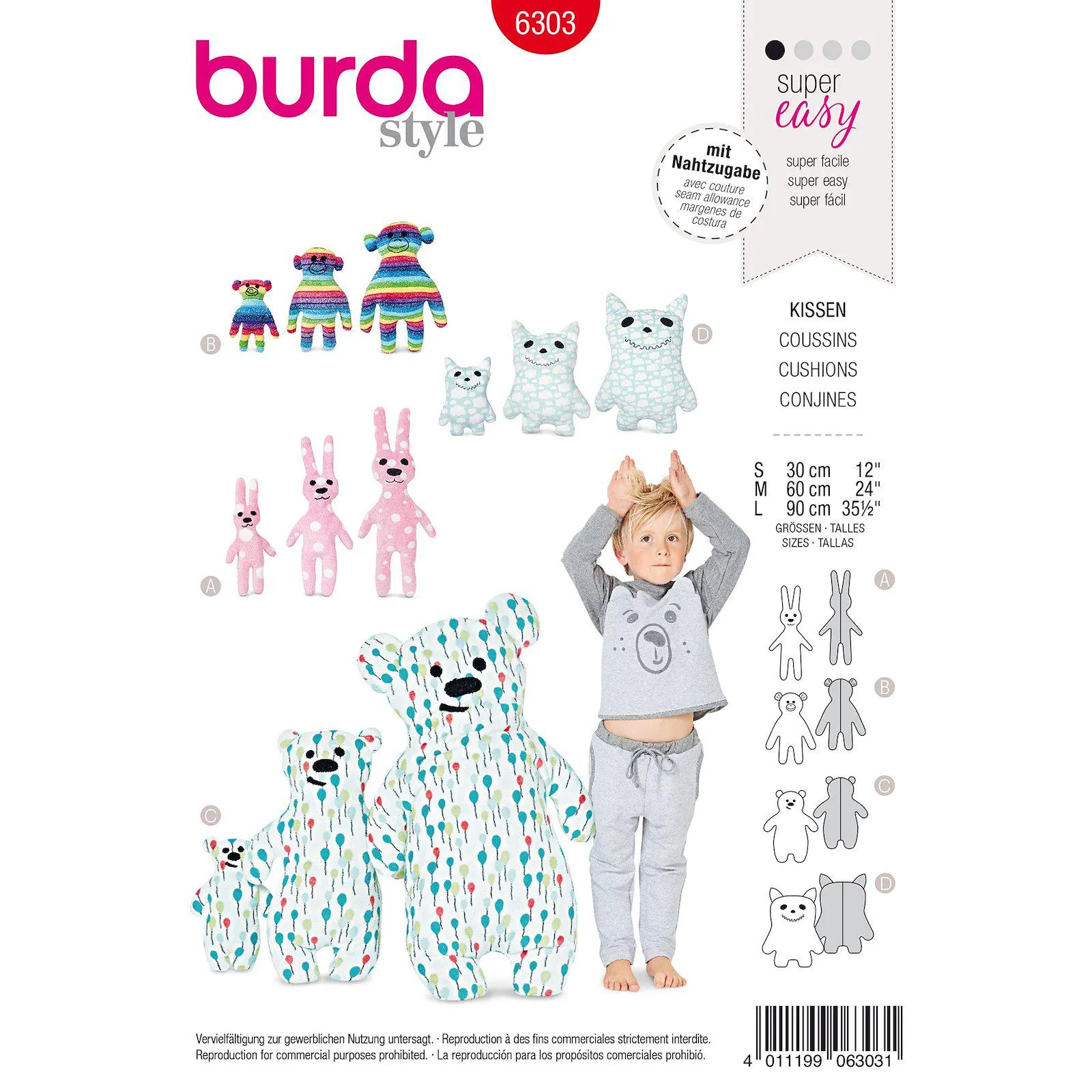Burda mönster 6303, Mjukisdjur