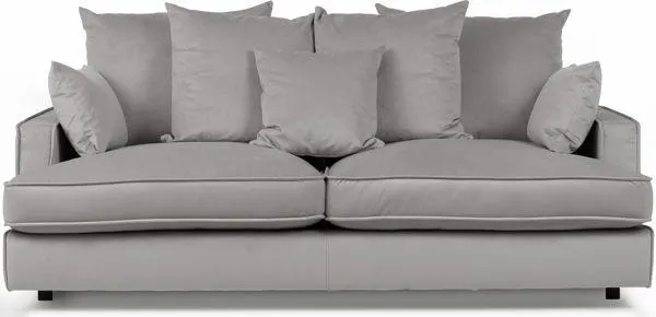 ESTELLE 2,5-sits soffa kuvertkuddar tyg Meda silver 72 / svarta ben